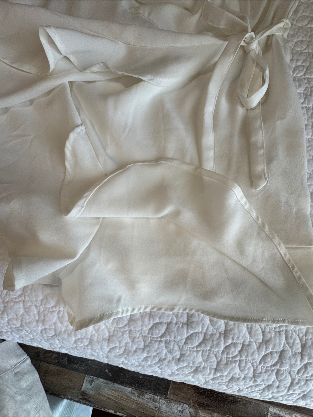 White Spaghetti Strap Ruffle Romper by She and Sky, large feminine romantic - Picture 7 of 12